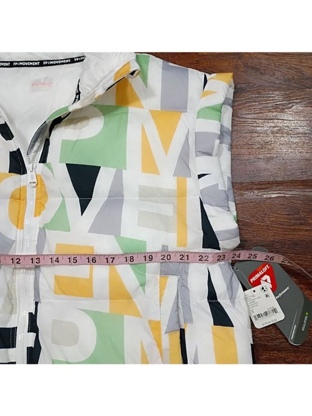 Free People Puffer Vest With Movement Print Size S-XL  - PrimaLoft Insulation - Picture 7 of 13